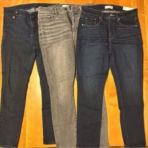 Three pair Size 8 petite jeans Loft/ Ann Taylor
